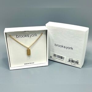 Brook & York Initial  A Tag Gold Tone Necklace
